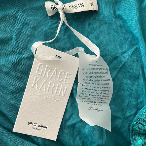 Elegant Teal Sequin Dress